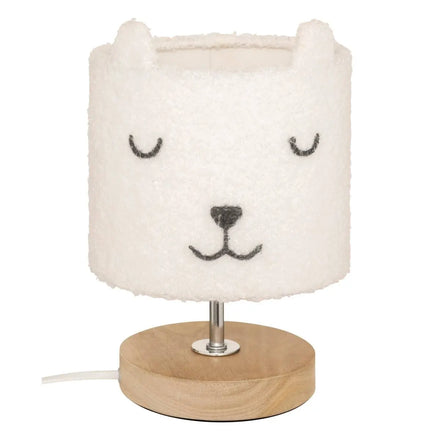 Atmosphera Nachtlampje 21cm | Wood Beer Teddy Wit