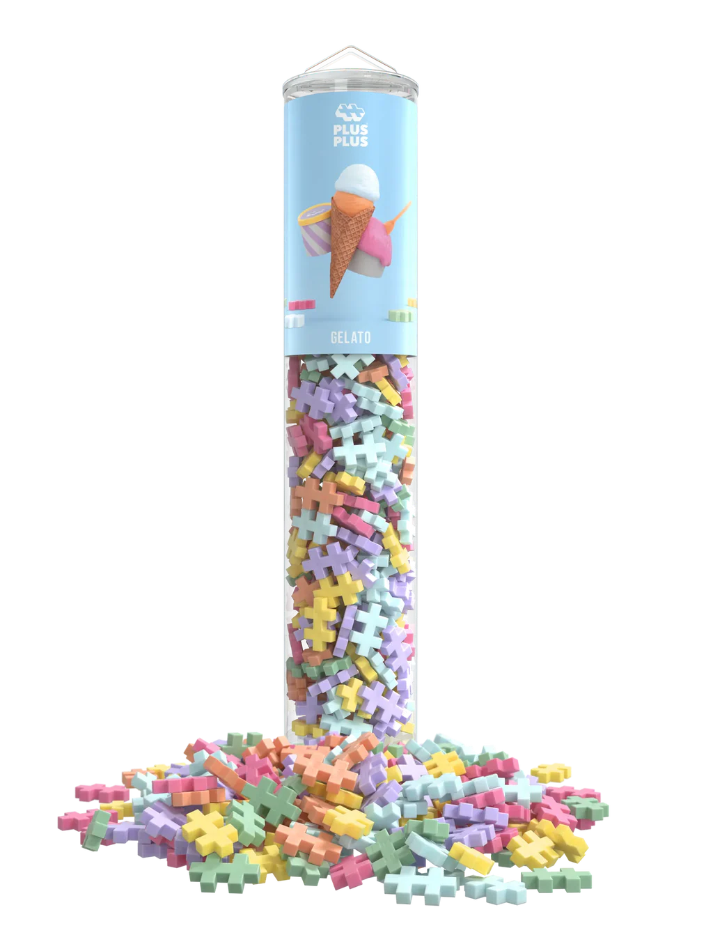 Plus Plus Gelato Mix tube met 240 steentjes in pasteltinten