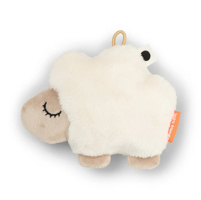 Done By Deer knisperspeeltje Sheepy Sand, superzacht babyspeeltje van De Gele Flamingo