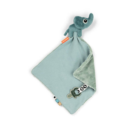 Done By Deer knuffeldoekje Elphee Blue houdt de fopspeen binnen handbereik, via De Gele Flamingo
