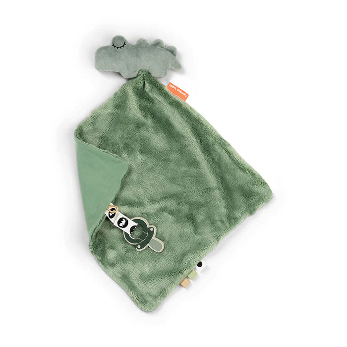 Done By Deer knuffeldoekje Croco Green, knuffelzacht troostmaatje van De Gele Flamingo