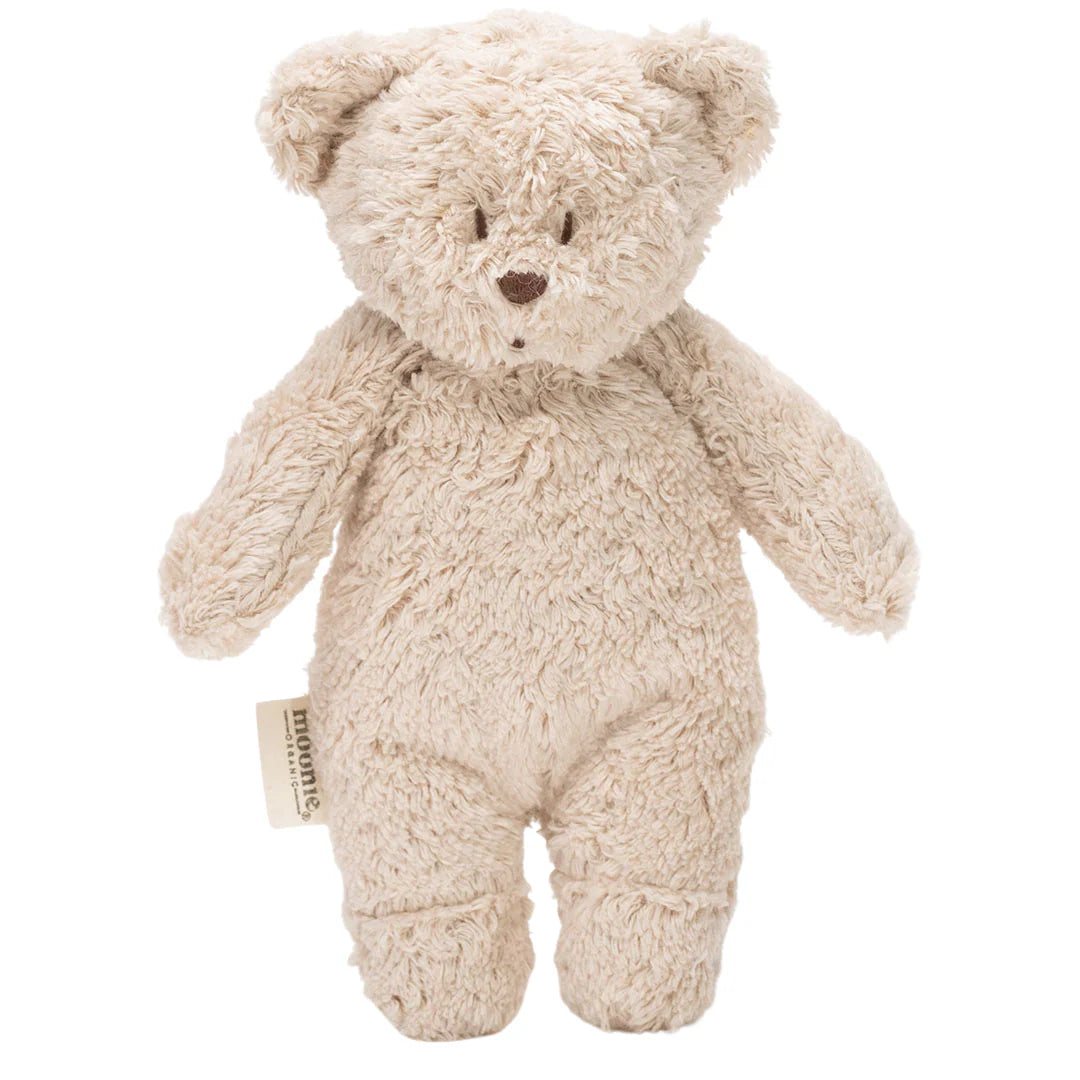 Moonie Sensory Little Teddy Bear in Sand, zachte mini knuffel bij De Gele Flamingo.