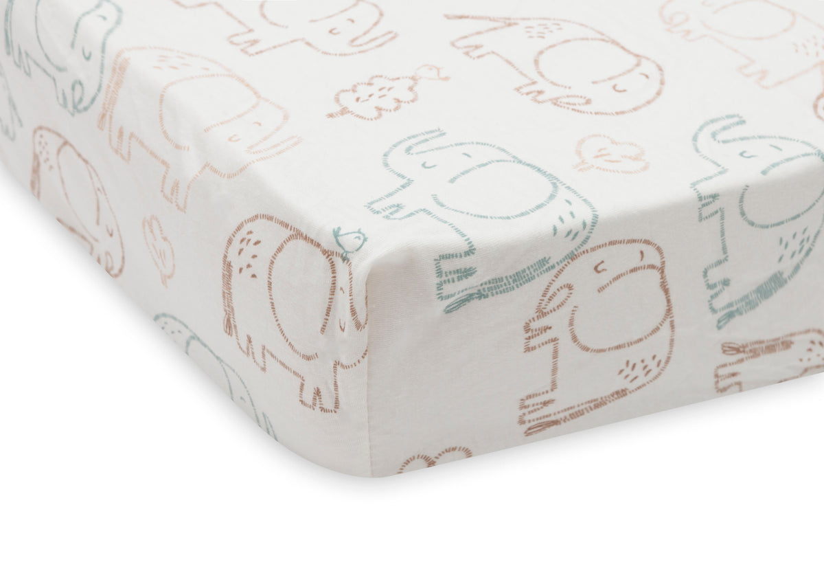 * Jollein Hoeslaken Jersey 40/50x80/90cm | Elephant Tales