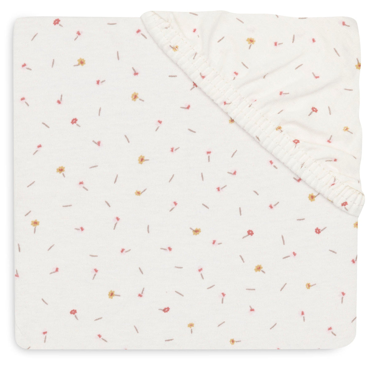 Jollein Hoeslaken Jersey 40/50x80/90cm Pretty Picnic Flower Drops, bij De Gele Flamingo.