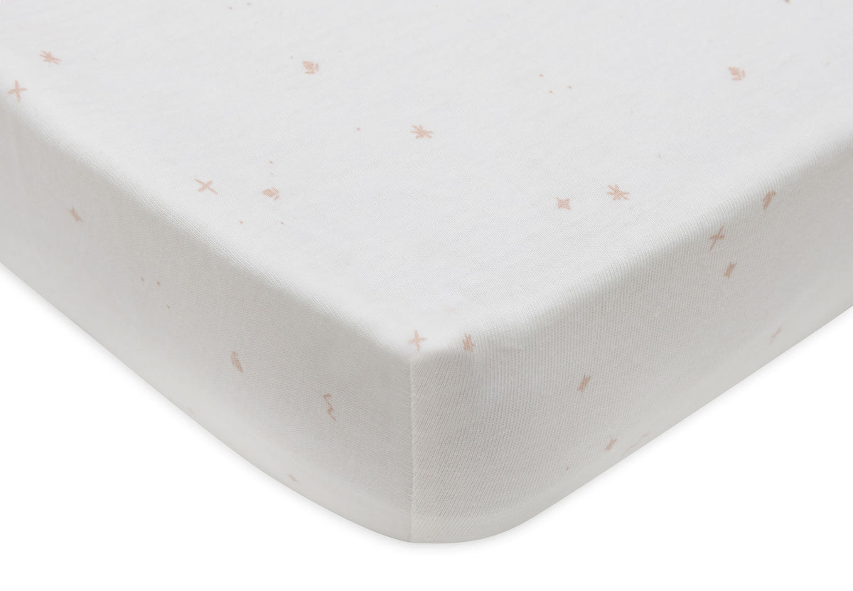 * Jollein Hoeslaken Jersey 70/75x140/150cm Twinkling Wild Rose