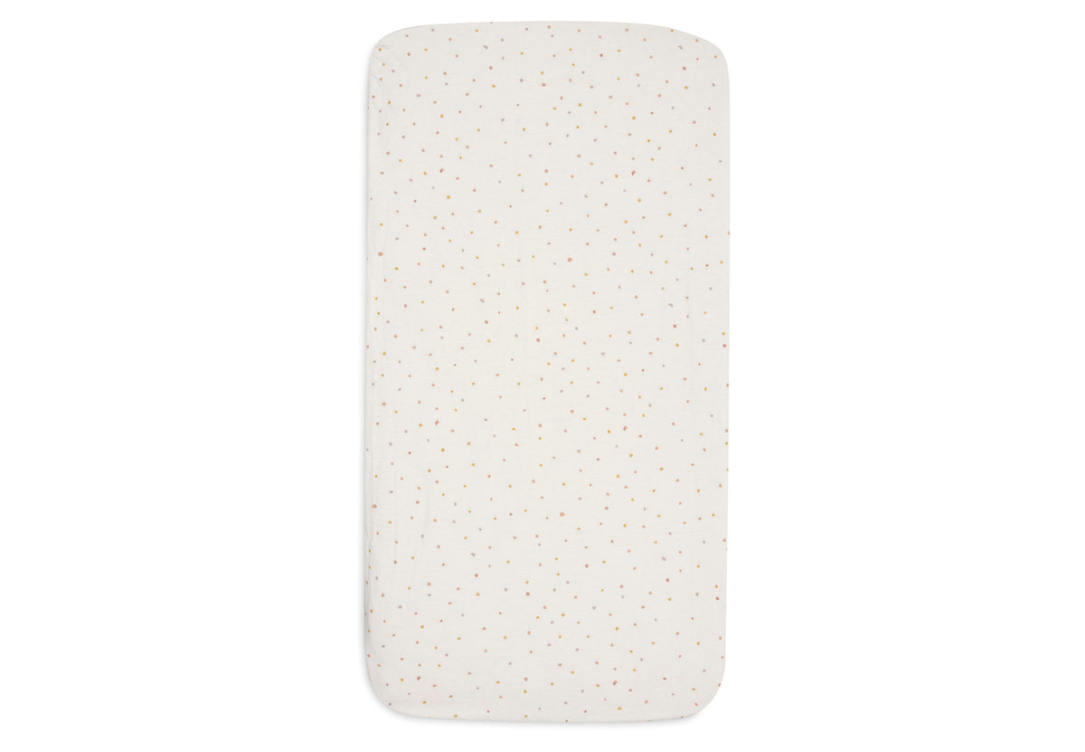Jollein hoeslaken jersey Kangaroots Dusty Dot 70/75x140/150cm, verkrijgbaar bij De Gele Flamingo