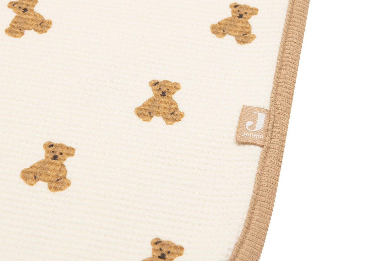 Jollein wiegdeken 75x100cm Mini Teddy Bear Little Waffle, verkrijgbaar bij De Gele Flamingo