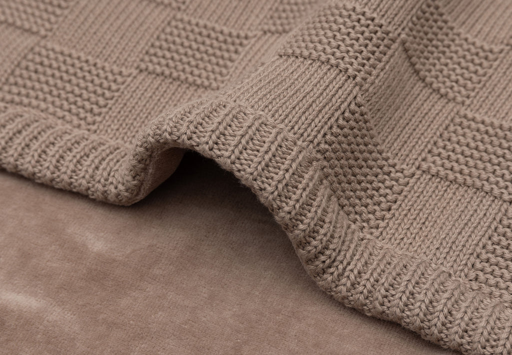 Jollein Deken Wieg 75x100cm Box Knit | Milky Coffee/Velvet | Gots