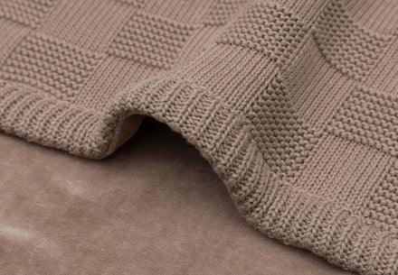 Jollein Deken Wieg 75x100cm Box Knit | Milky Coffee/Velvet | Gots