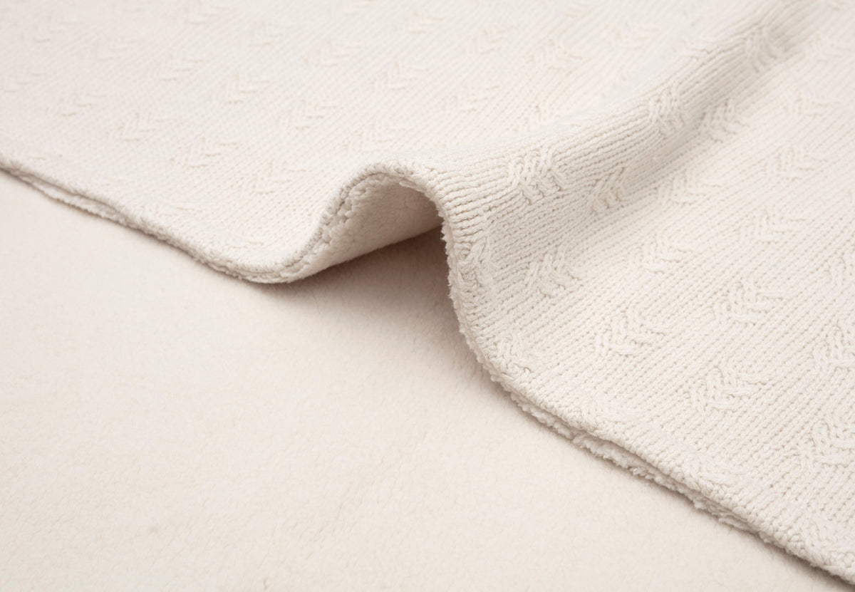 * Jollein Ledikant Deken 100x150cm | Grain Knit Oatmeal / Velvet*