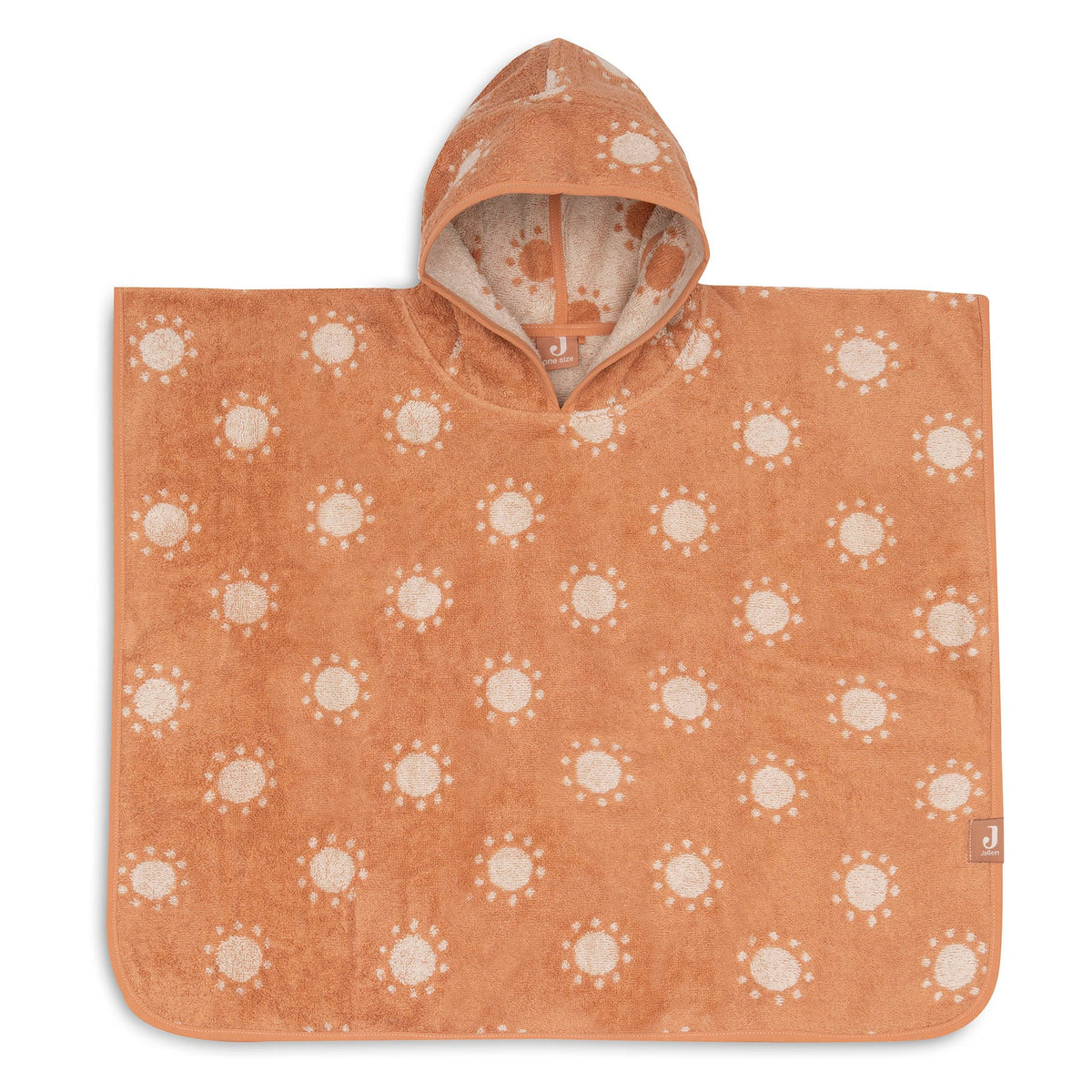 Jollein badponcho badstof Jacquard Sun reversible, verkrijgbaar bij De Gele Flamingo