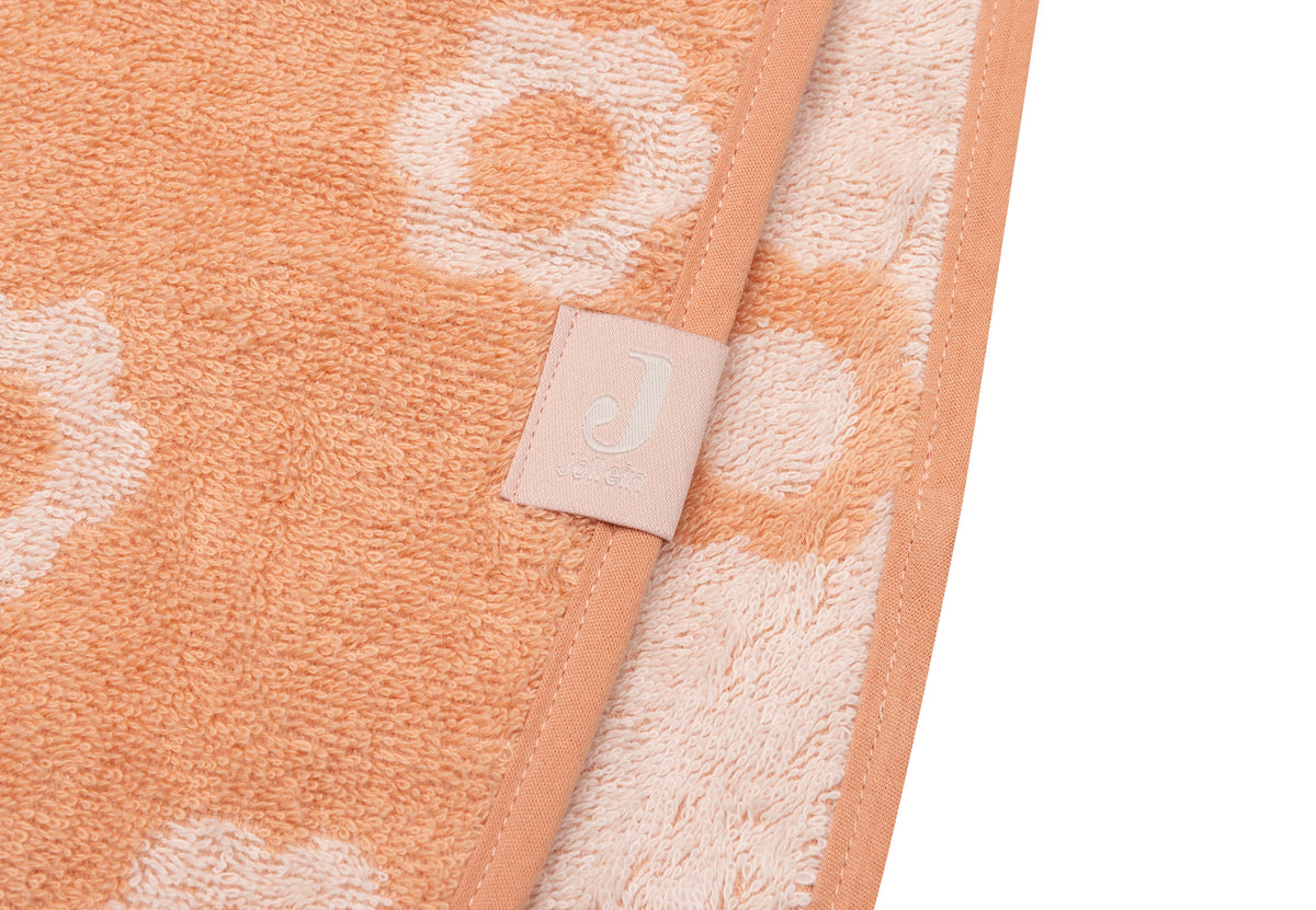 Jollein badponcho badstof Jacquard Flower reversible, verkrijgbaar bij De Gele Flamingo
