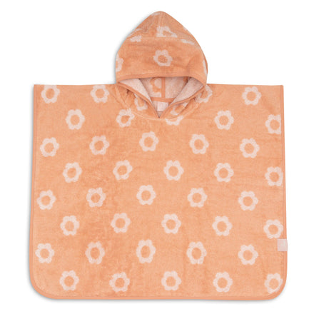 Jollein badponcho badstof Jacquard Flower reversible, verkrijgbaar bij De Gele Flamingo