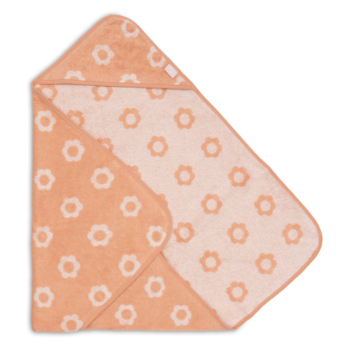 Jollein badcape badstof 75x75cm Jacquard Flower, verkrijgbaar bij De Gele Flamingo