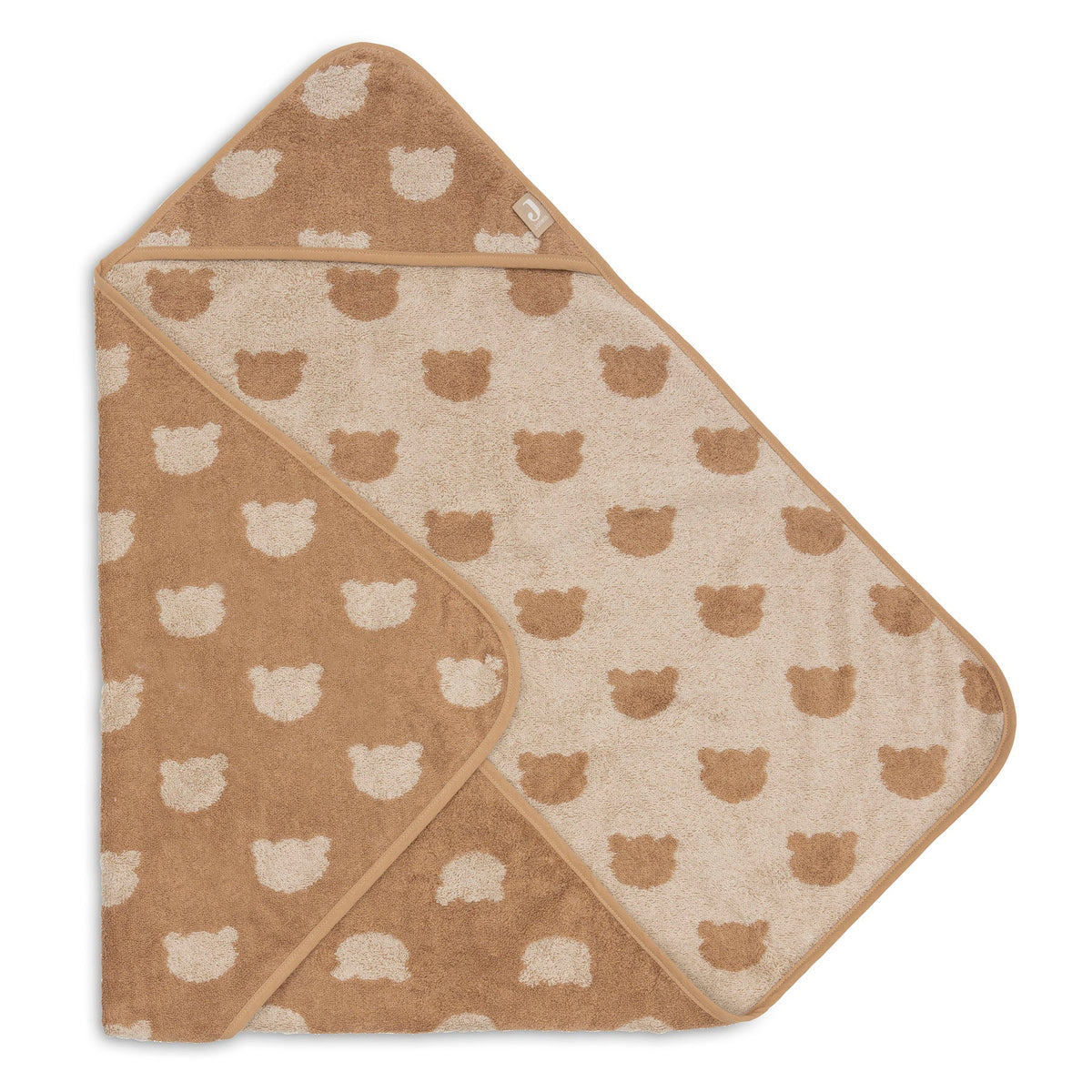 Jollein badcape badstof 75x75cm Jacquard Teddy Bear, verkrijgbaar bij De Gele Flamingo
