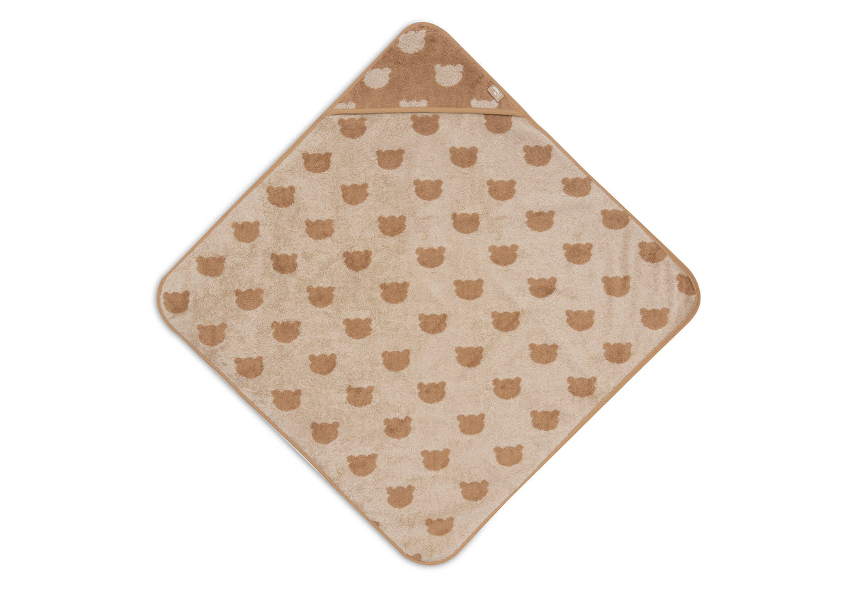 Jollein badcape badstof 75x75cm Jacquard Teddy Bear, verkrijgbaar bij De Gele Flamingo