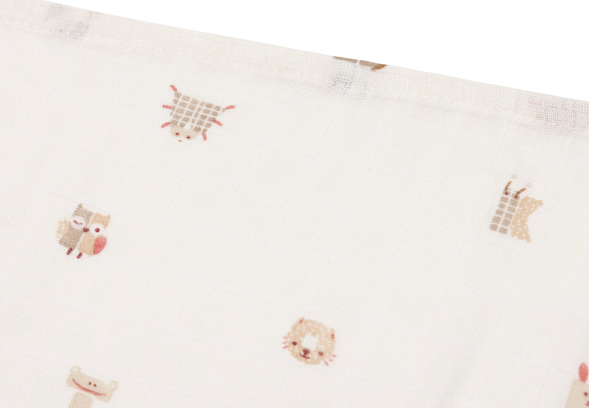 Jollein Hydrofiele Doek Small 70x70cm | Animal Friends | 3st