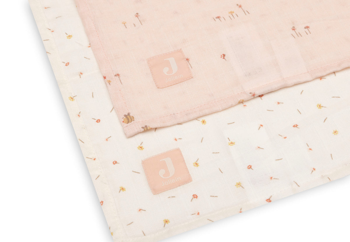 Jollein hydrofiele doeken large 115x115cm Pretty Picnic, set van 2, bij De Gele Flamingo
