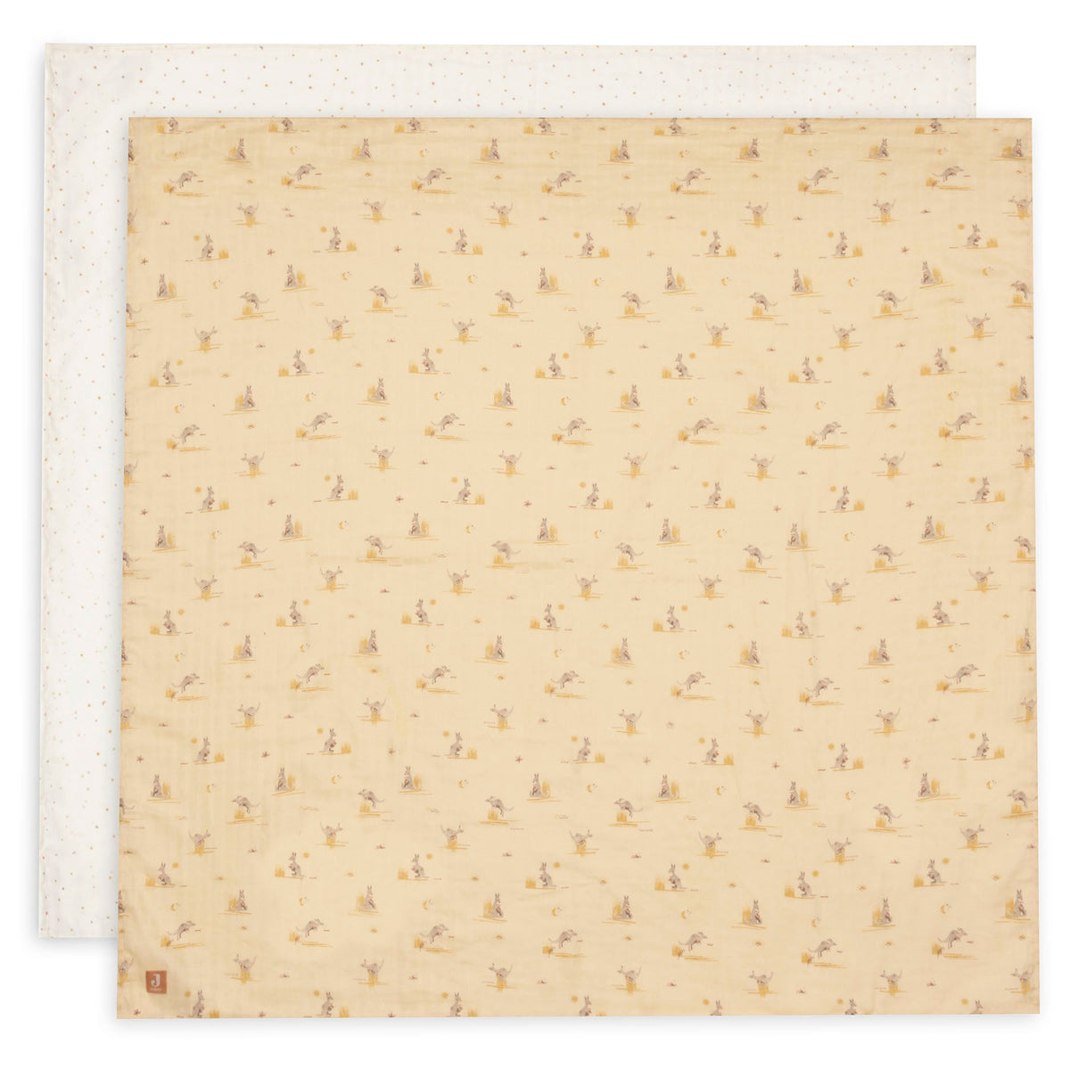 Jollein hydrofiele monddoekjes 31x31cm Kangaroots van 100% katoen, bij De Gele Flamingo