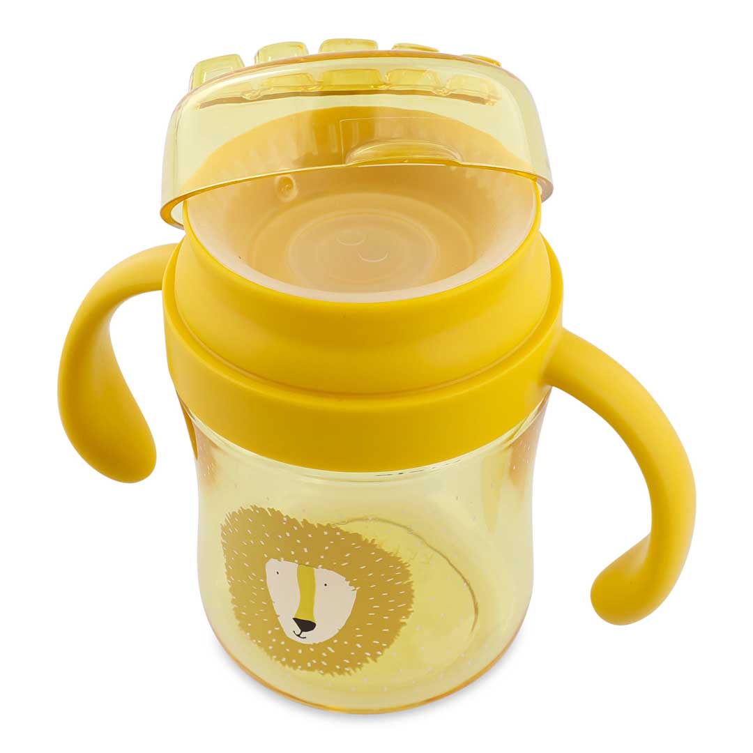 Trixie Tritan Drinkbeker met handvaten 240ml Mr. Lion, anti-lek beker van De Gele Flamingo