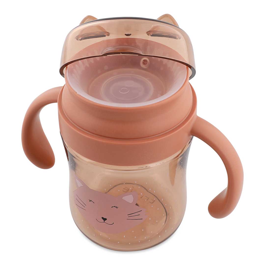 Trixie Tritan Drinkbeker met handvaten 240ml Mrs. Cat, drinkbeker van De Gele Flamingo