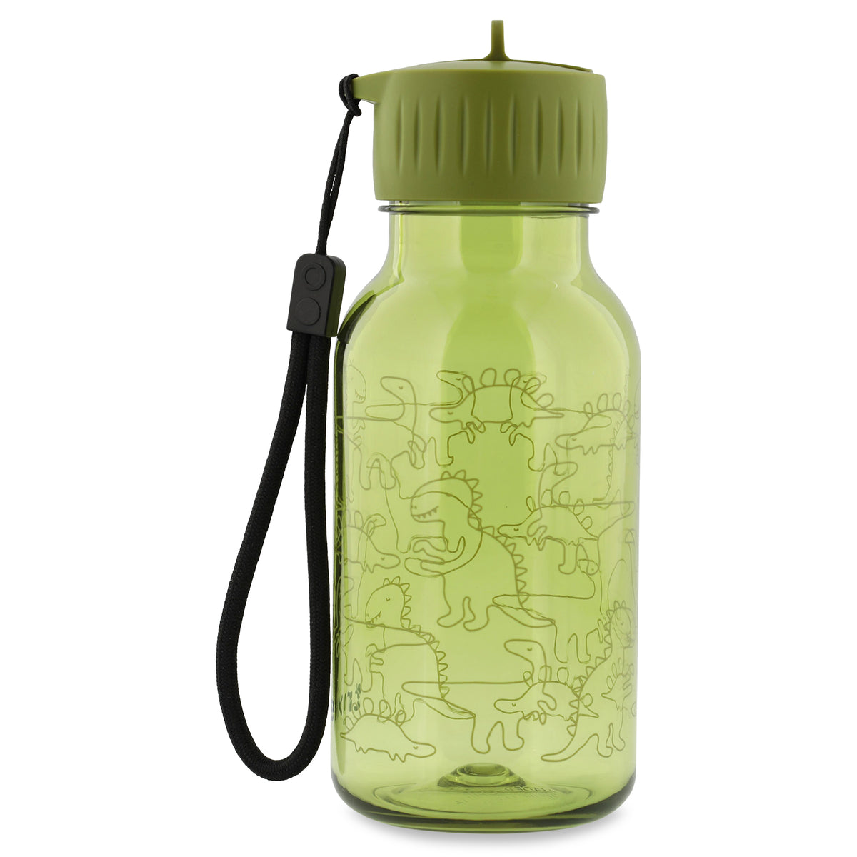 Trixie Tritan drinkfles Daring Dino 350 ml, vooraanzicht van de fles