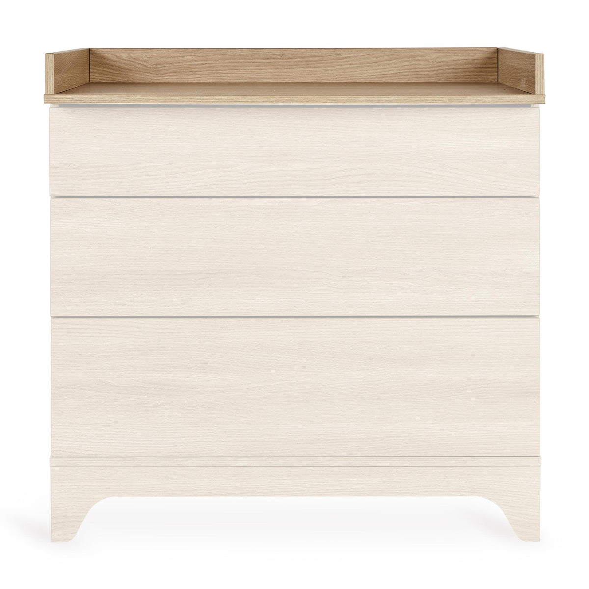 Quax extensie commode Tsugi in Honey Ash die je commode omtovert tot luiertafel, bij De Gele Flamingo.
