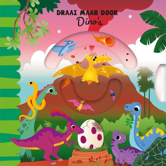Lantaarn voorleesboek Draai maar door Dino's met draaischijf, te koop bij De Gele Flamingo.