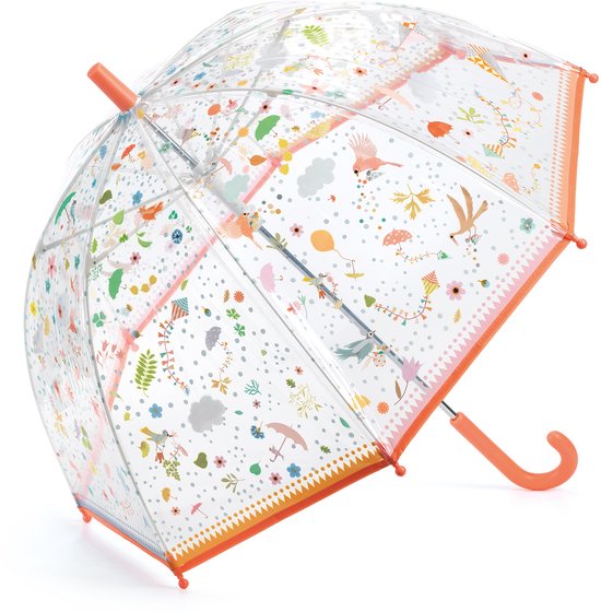 Djeco medium paraplu Small Lightnesses met doorzichtig scherm van 70 cm, bij De Gele Flamingo.