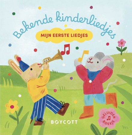 Boycott geluidenboekje Mijn Eerste Liedjes met 6 bekende kinderliedjes, te koop bij De Gele Flamingo.