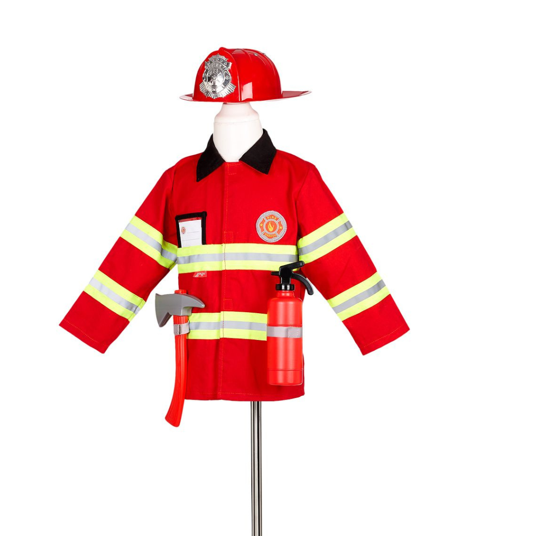 Souza brandweerset verkleedkleding voor kinderen van 4-7 jaar