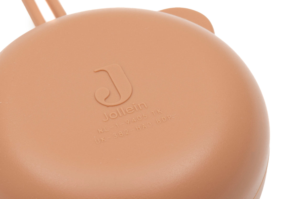 Jollein siliconen speenhouder Light Terra met een diameter van 7 cm, De Gele Flamingo