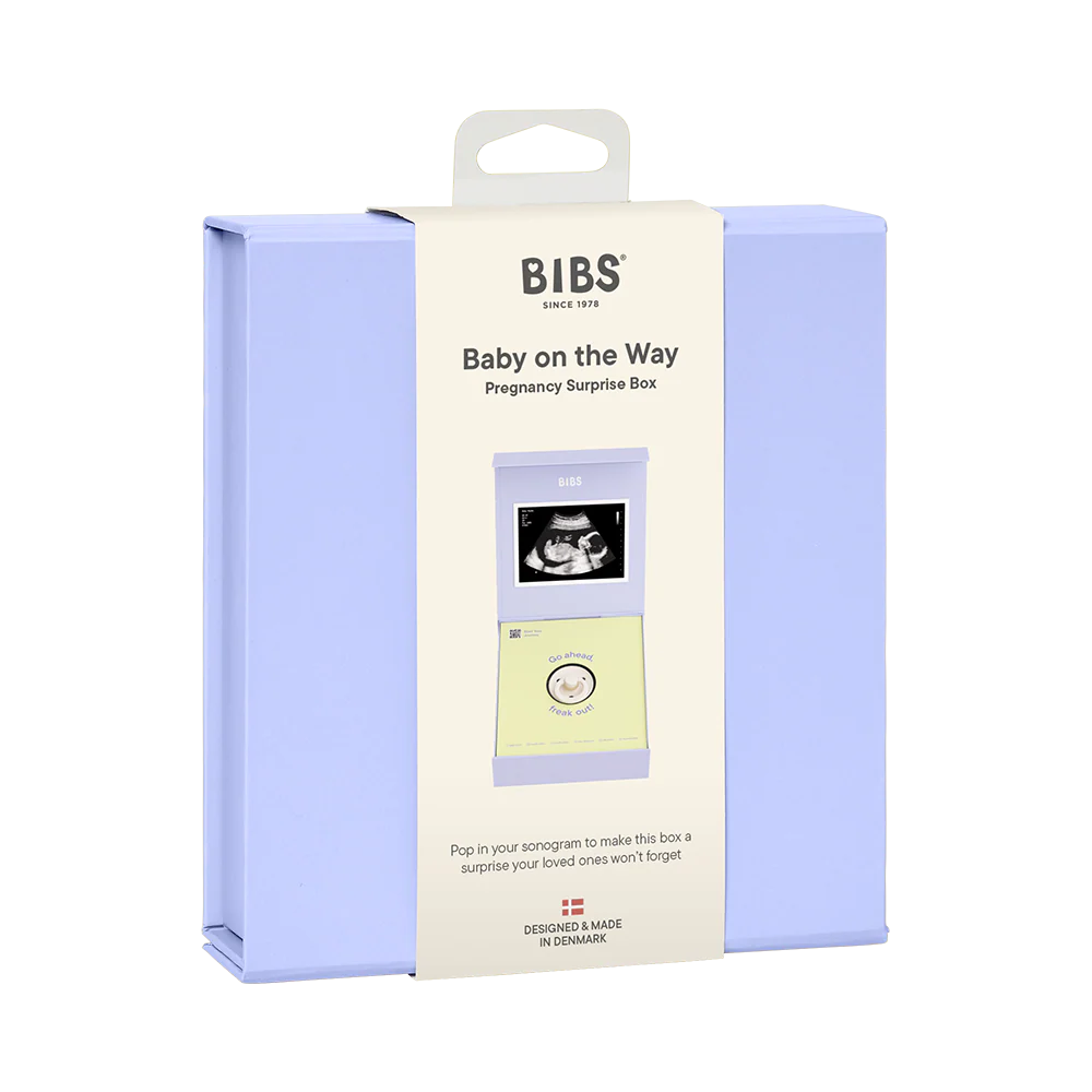 BIBS giftset Baby On The Way met latex fopspeen maat 1 in Ivory, te koop bij De Gele Flamingo.