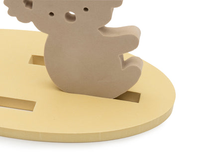Lichte puzzelstukken van de Jollein badspeelset Kangaroots die drijven, bij De Gele Flamingo
