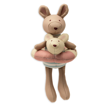 Jollein Badpop Kangaroots, drijvend badpopje met afneembare zwemband, van De Gele Flamingo