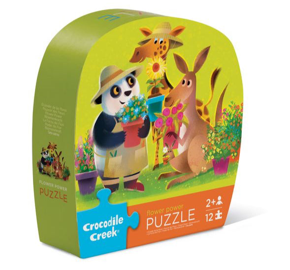 Crocodile Creek Shaped Box Puzzel 12ST | Flower Power