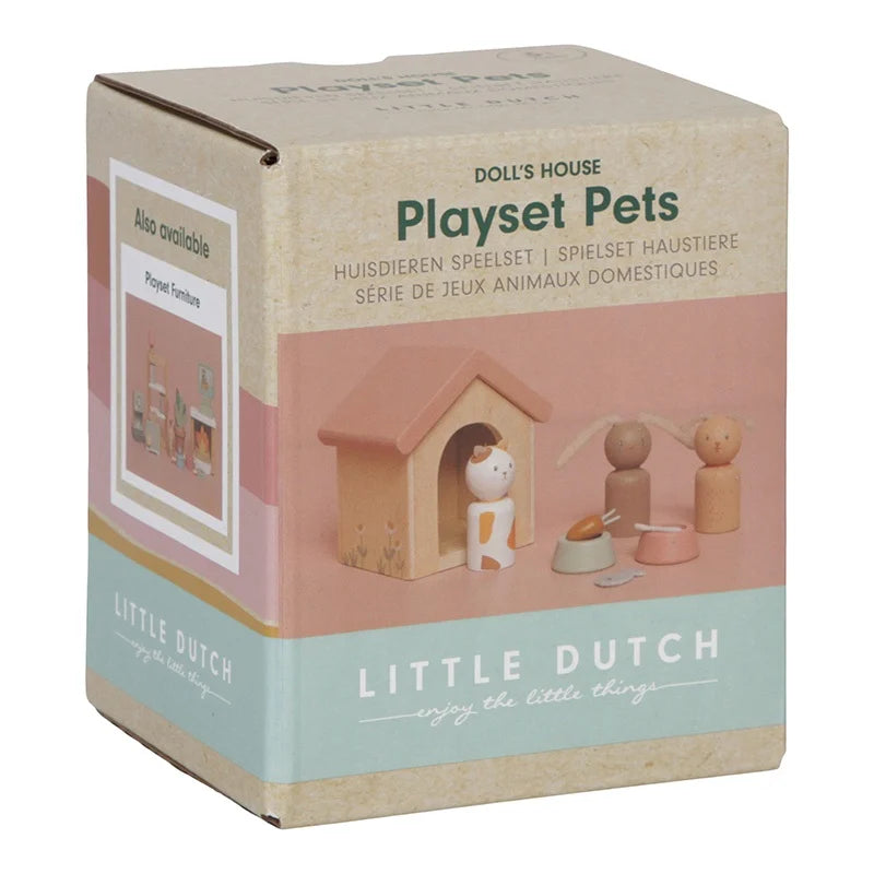 * Little Dutch Poppenhuis Speelset | Huisdieren 9-Delig