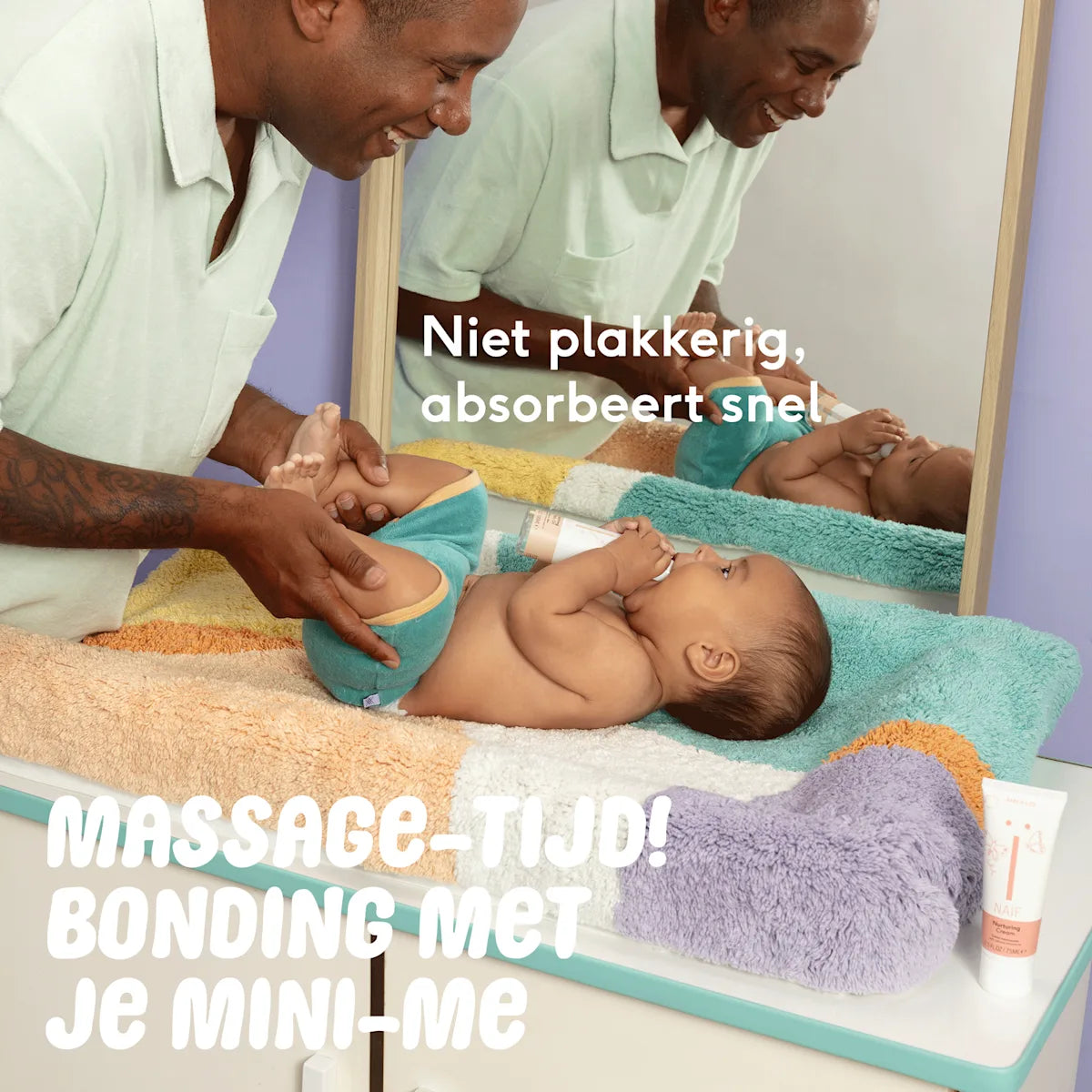 Naïf Baby Oil van 100 ml voor de gevoelige babyhuid, verkrijgbaar bij De Gele Flamingo.