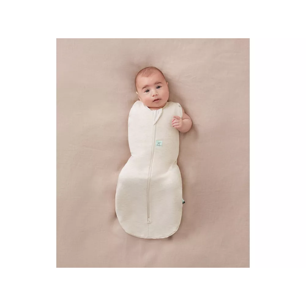 Ergopouch Cocoon inbakerslaapzak 62 cm TOG 0.2 in Oatmeal Marle, van biologisch katoen, bij De Gele Flamingo