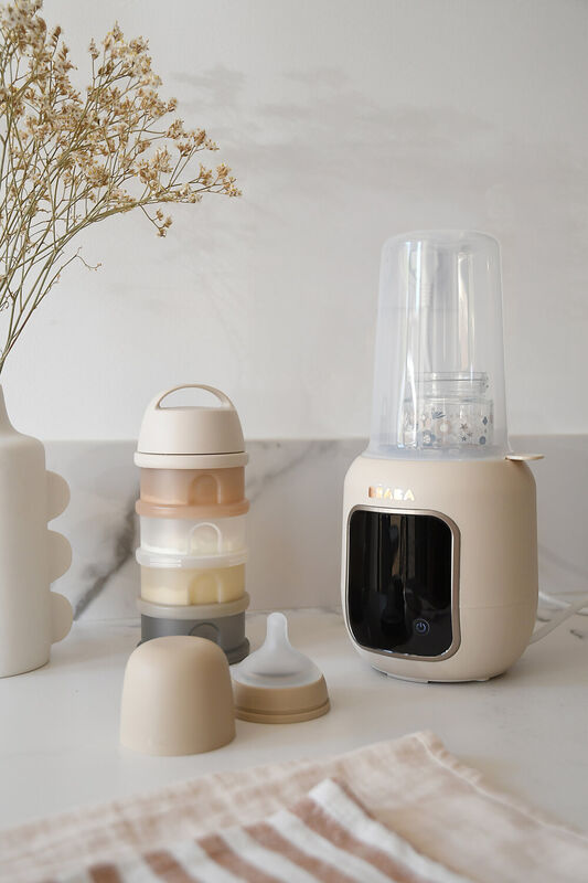 Béaba Multi Milk Flessenwarmer Klei-Aarde steriliseert flessen en spenen in 10 minuten, De Gele Flamingo