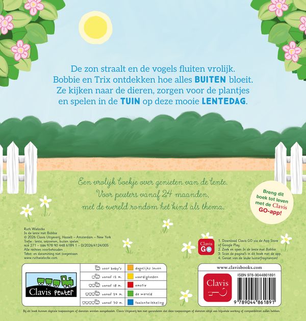 Clavis boekje In de lente met Bobbie, vrolijk peuterboek van De Gele Flamingo