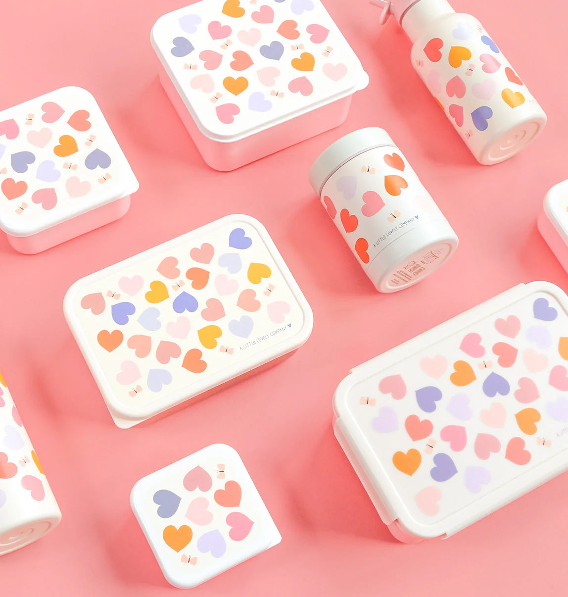A Little Lovely Company Bento Lunchbox met Hartjes-print