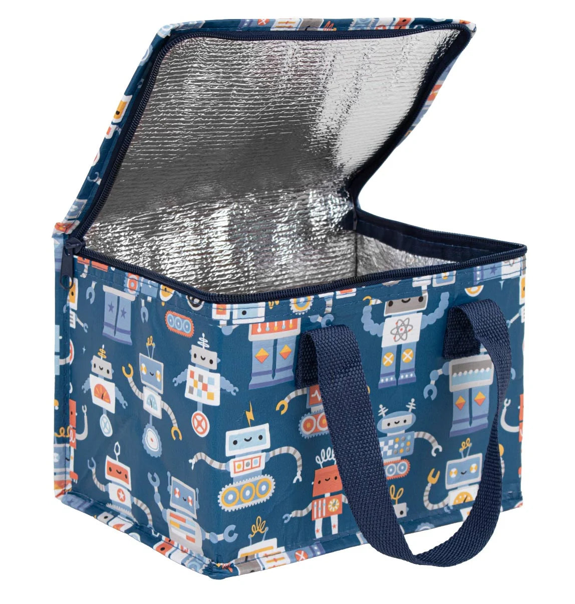 A Little Lovely Company koeltas met Robots-print, isotherme lunchtas van De Gele Flamingo