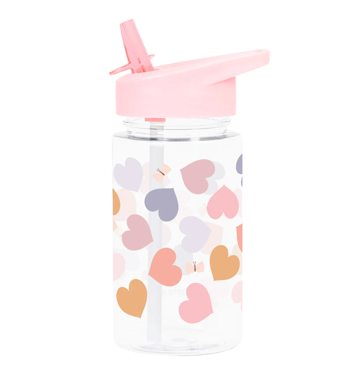 A Little Lovely Company Drinkfles 450 ml met Hartjes-print