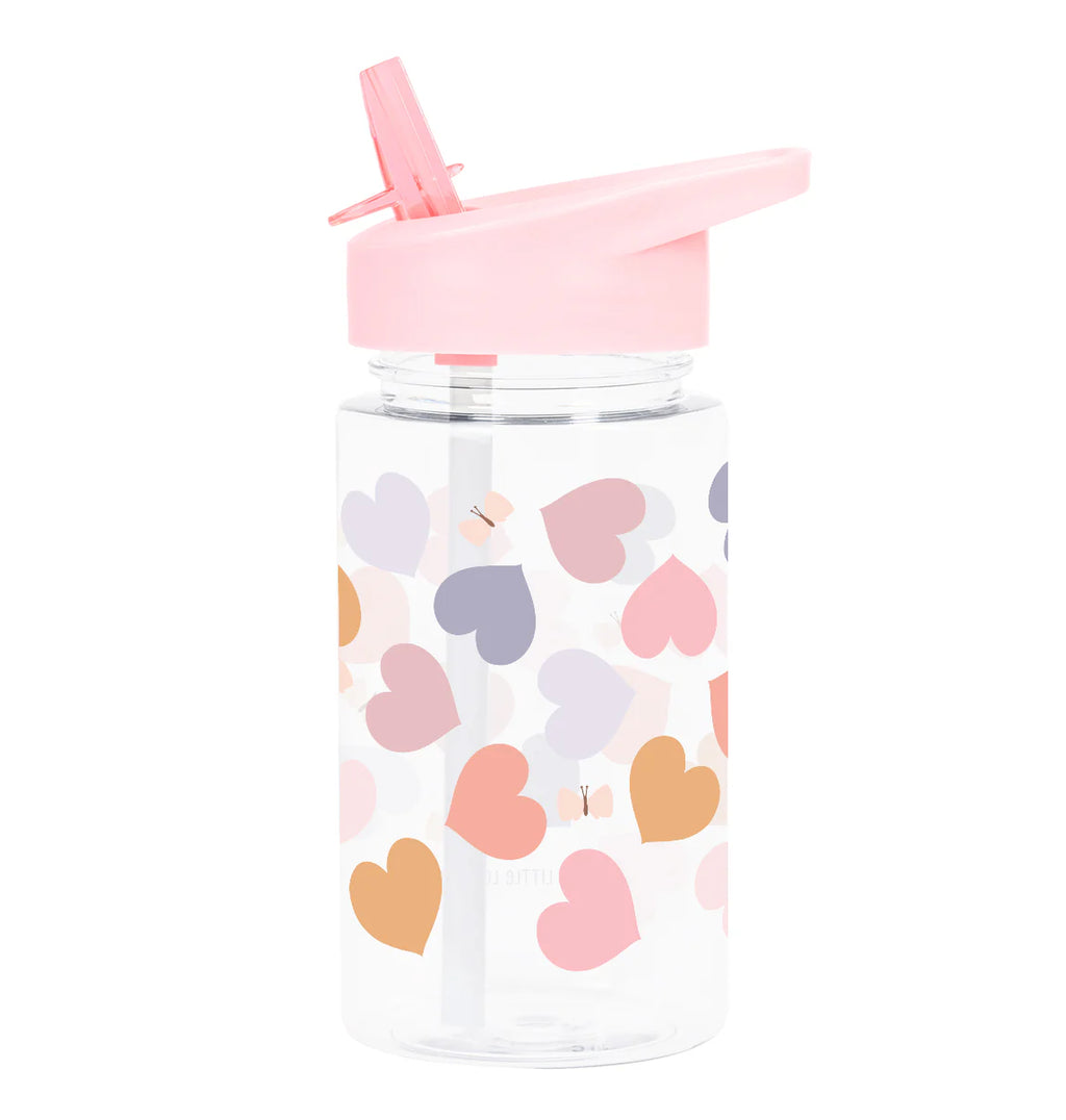 A Little Lovely Company Drinkfles 450 ml met Hartjes-print
