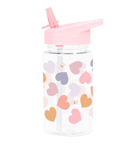 A Little Lovely Company Drinkfles 450 ml met Hartjes-print