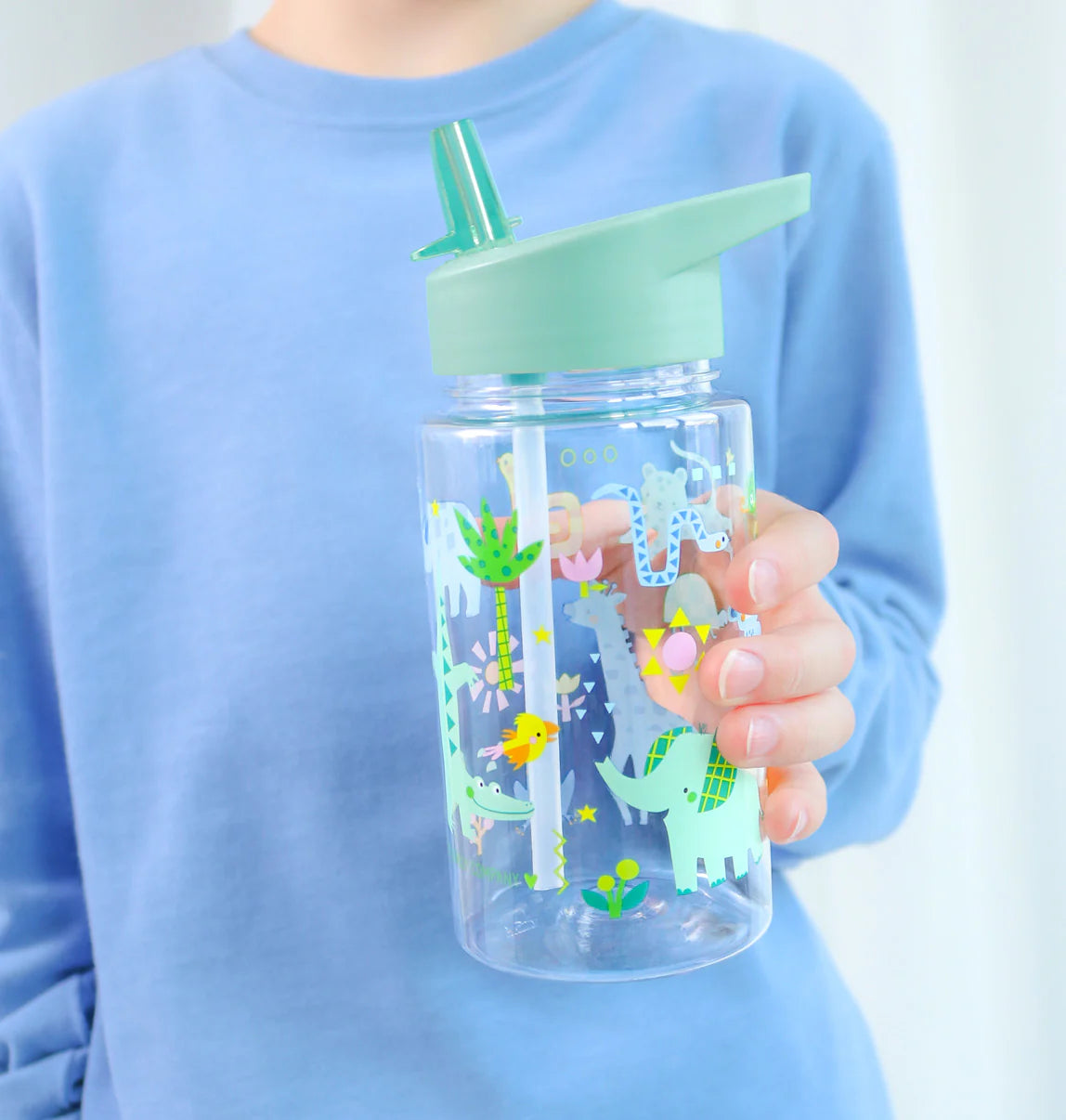 A Little Lovely Company Drinkfles 450 ml met Jungle-print