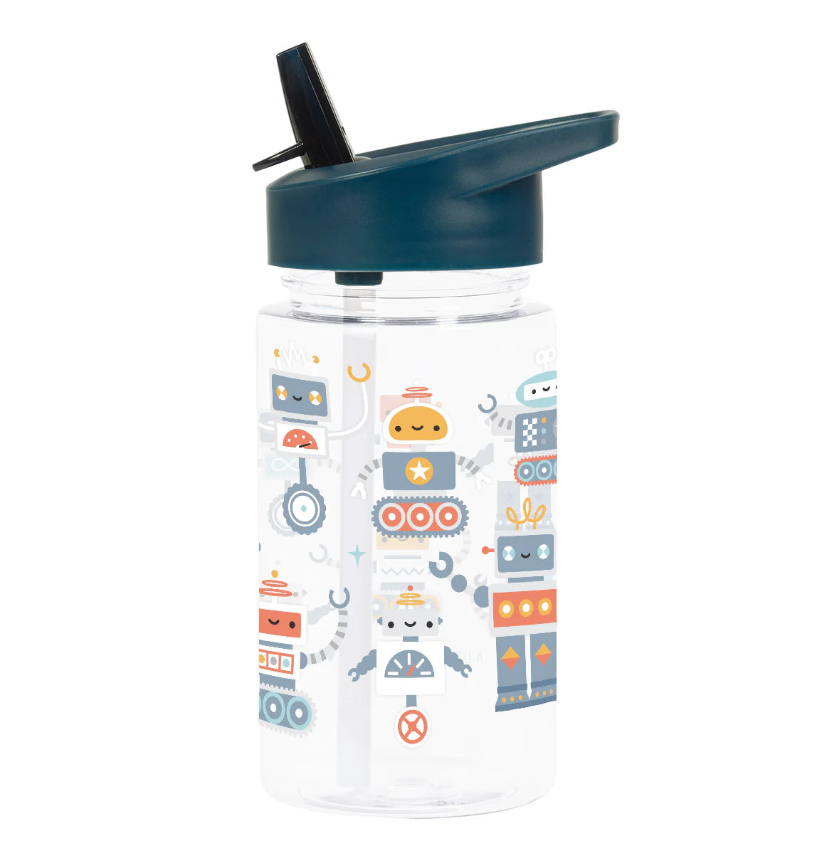 A Little Lovely Company Drinkfles 450 ml met Robots-print