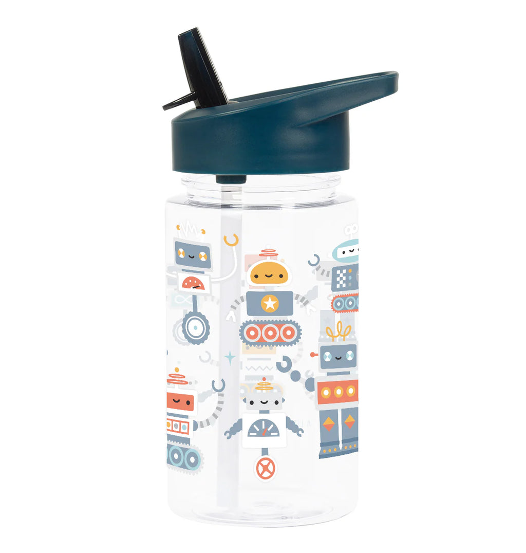 A Little Lovely Company Drinkfles 450 ml met Robots-print