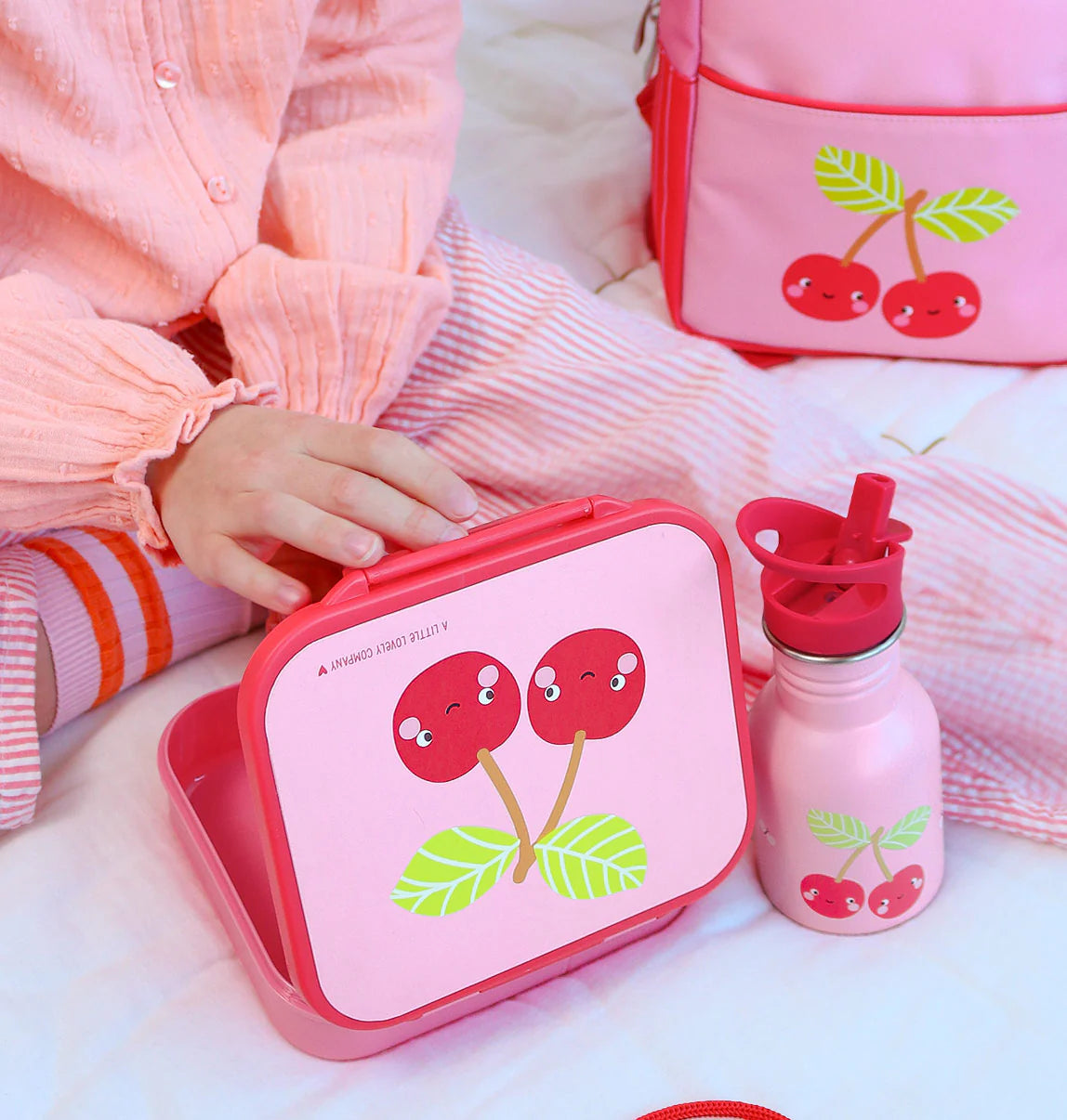 A Little Lovely Company Lunch Box met Kersen-print